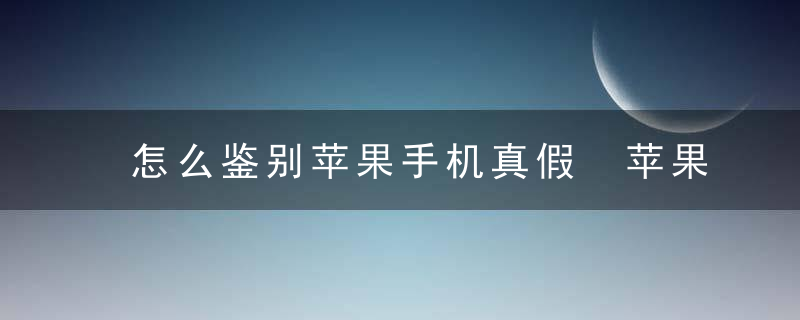 怎么鉴别苹果手机真假 苹果手机怎么识别真假